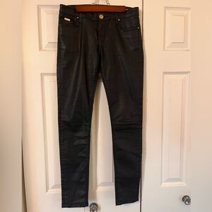 Zara Black Coated Skinny Pants
